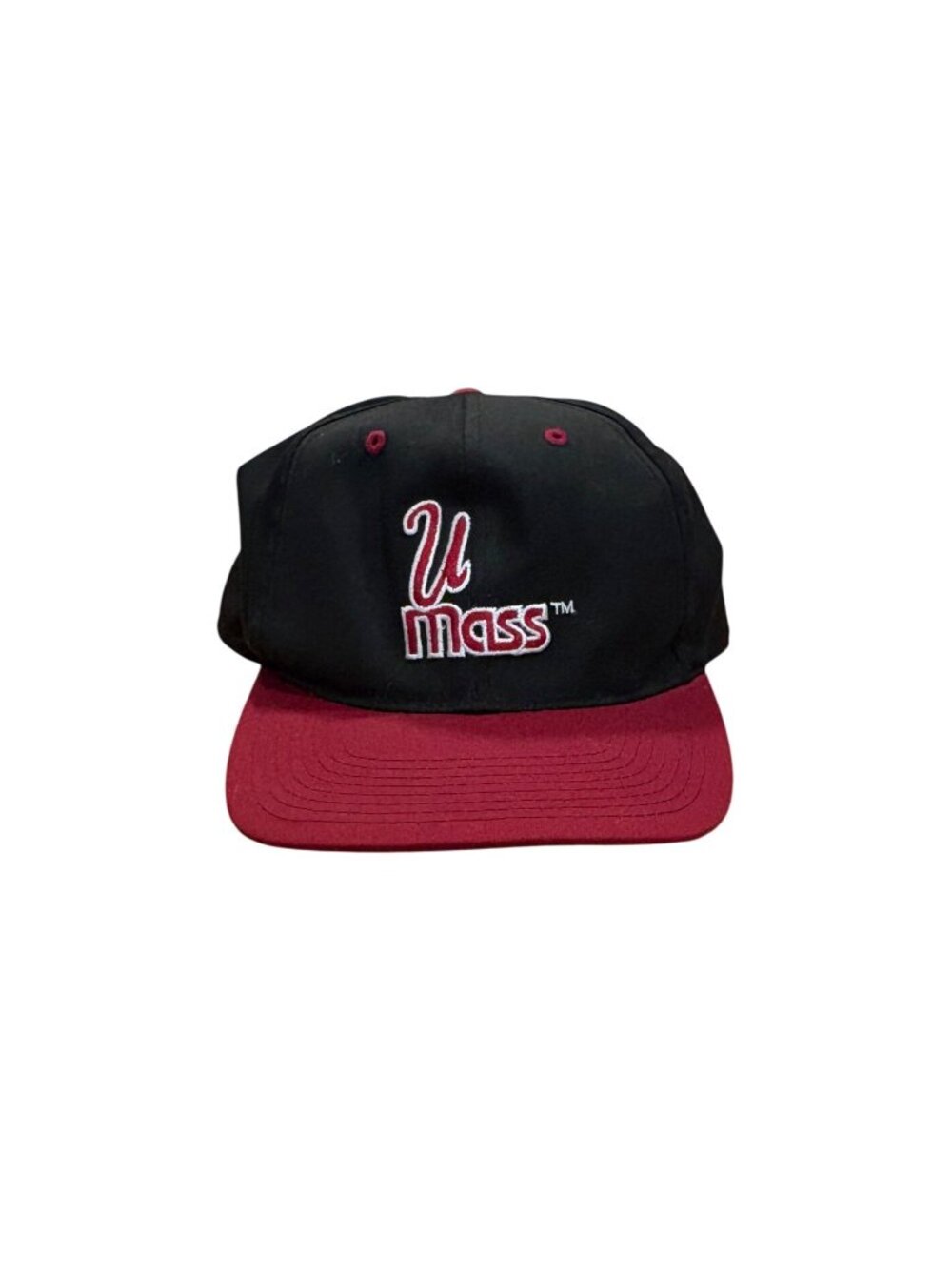 Vintage 90s The G Cap UMass Minutemen Snapback Hat Black NCAA